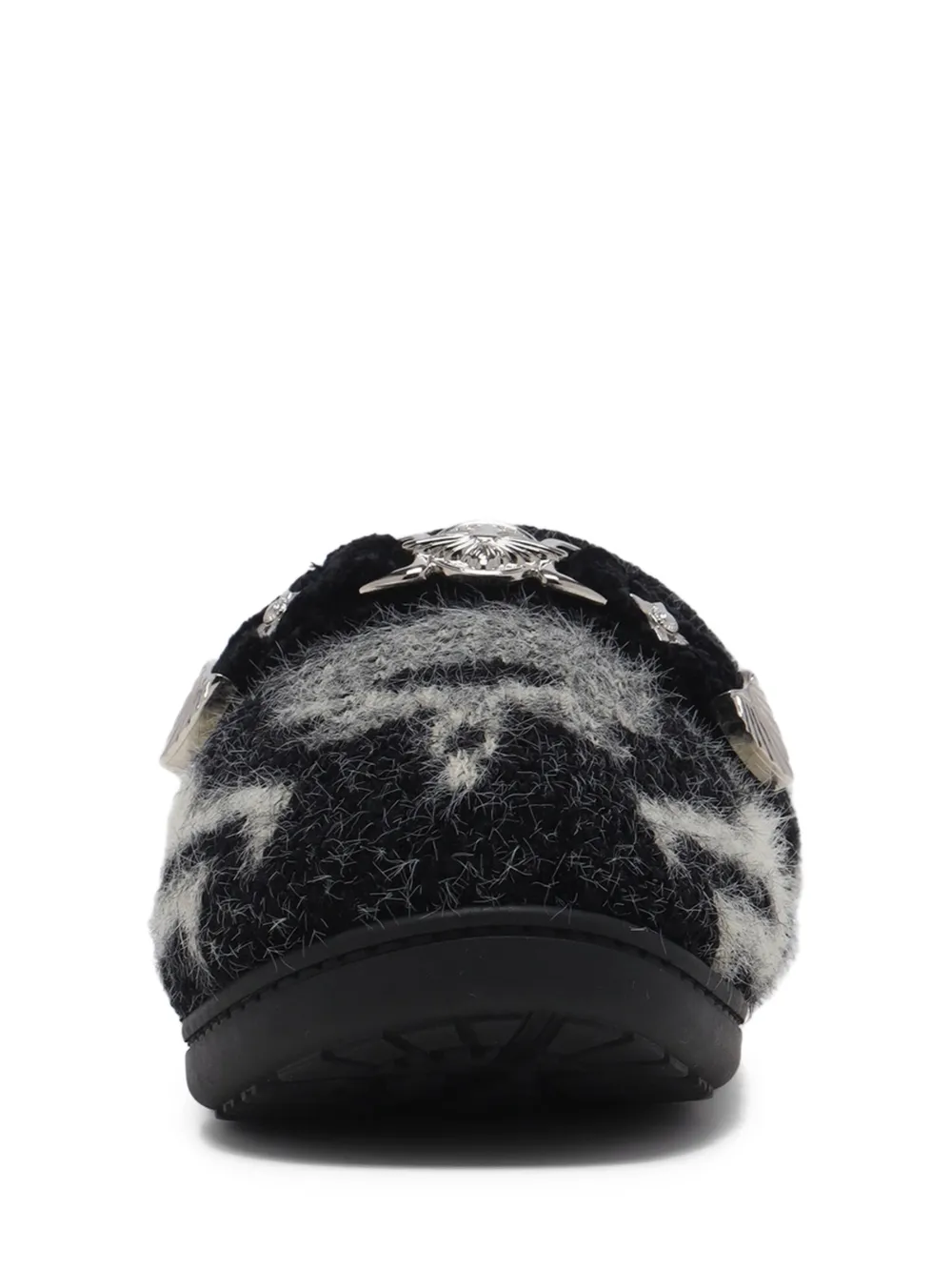 Toga Slippers verfraaid met kristallen en patroon Zwart