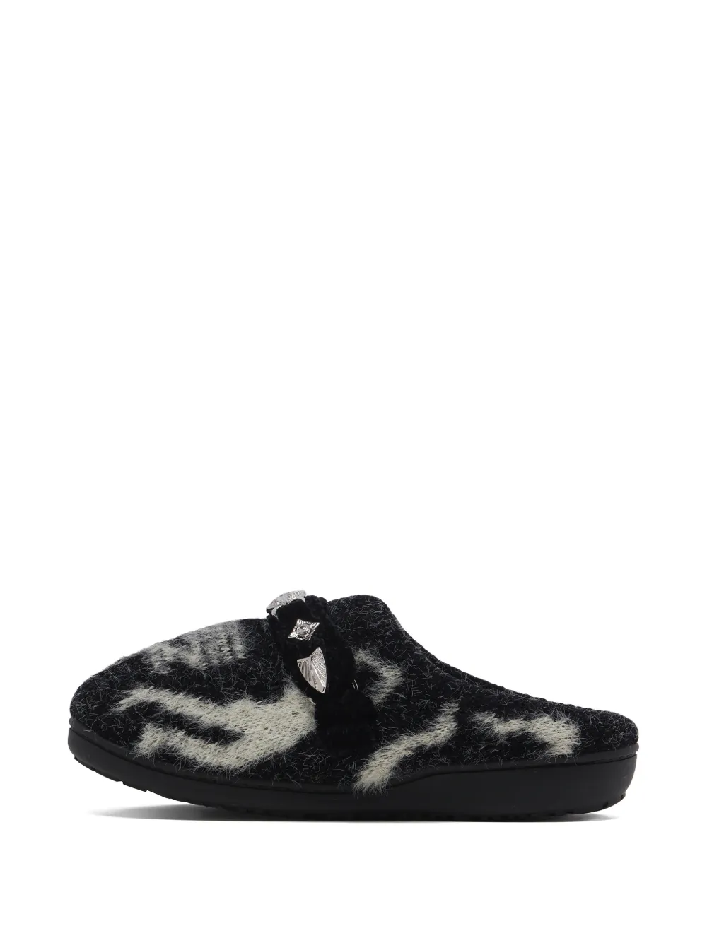 Toga Slippers verfraaid met kristallen en patroon Zwart