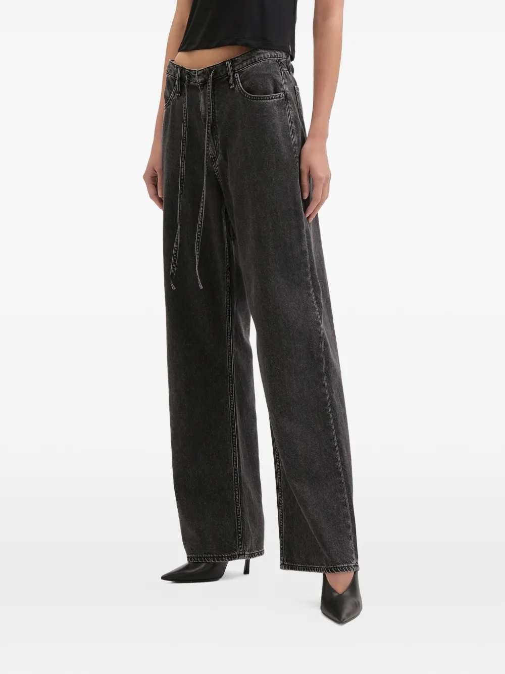  Rag & Bone Vaqueros Con Cintura Con Cordones - Negro 