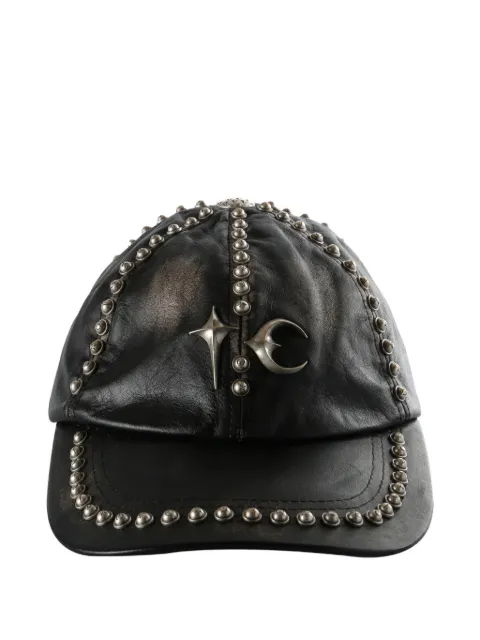 THUG CLUB studded leather baseball cap