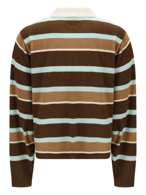 Guest In Residence striped cropped polo top