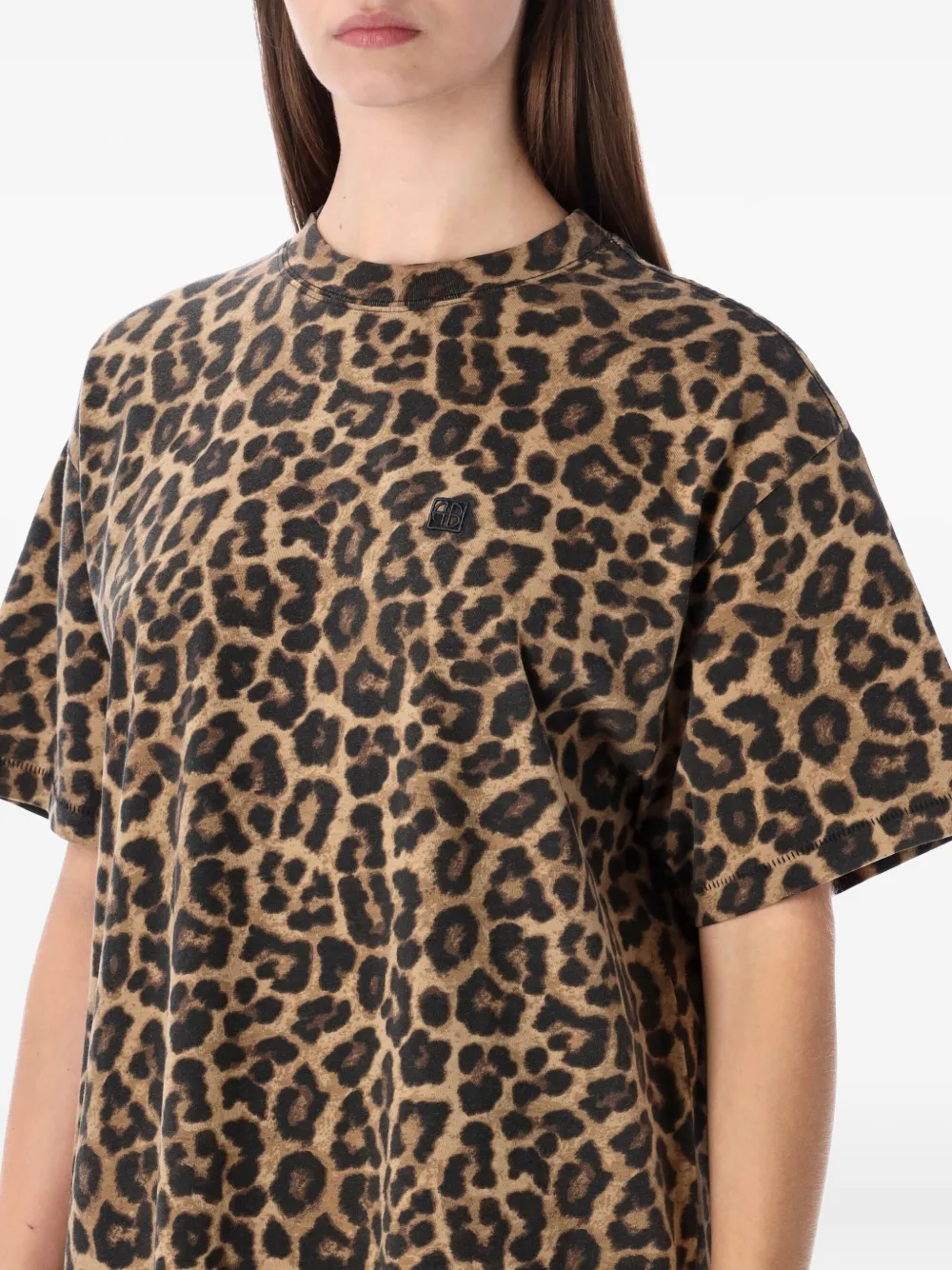 ANINE BING Beth mini-jurk met luipaardprint Bruin