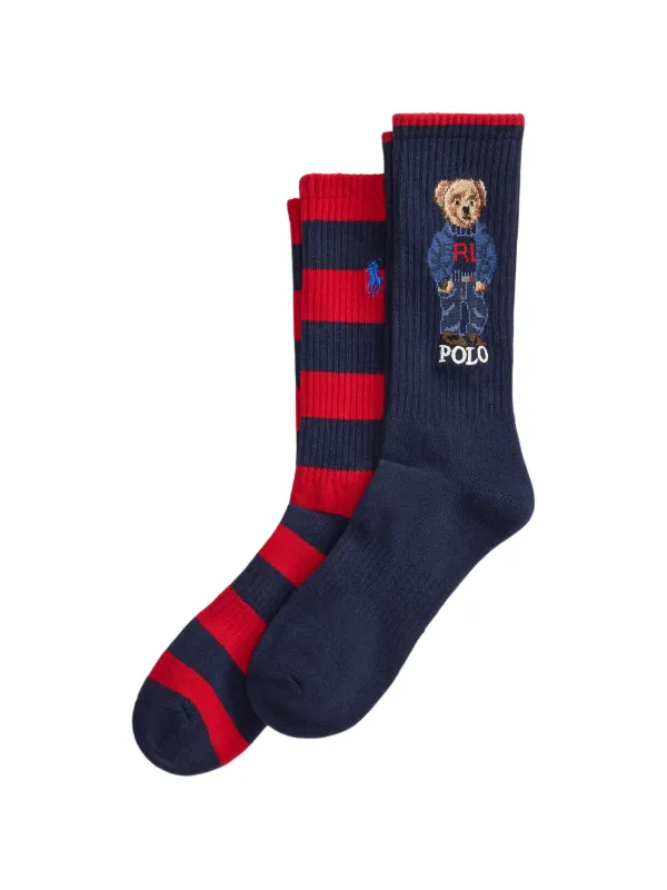 Polo Ralph Lauren Kit 3 Pares De Meias Polo Bear Listradas | Azul