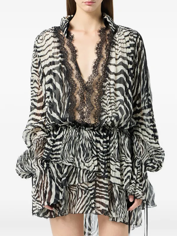 black velour mini dress Haney Twist-Front Mini Dress Lexi Black Zebra Print Lurex Jacquard Siz –  Celebrity Owned