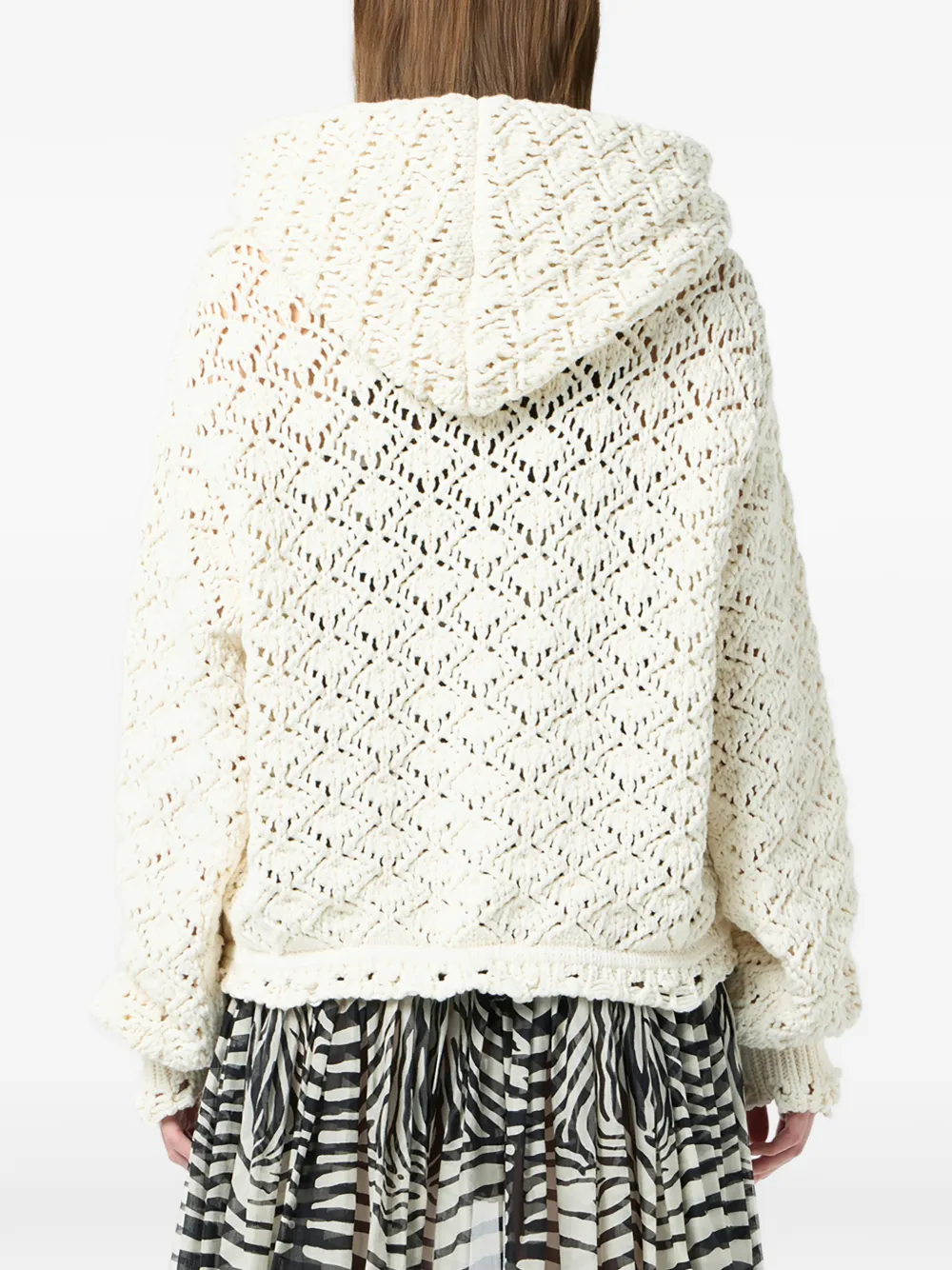 Blumarine Vest met capuchon en stiksel Wit
