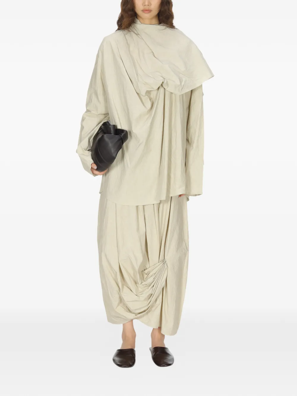 Lauren Manoogian Gedraaide maxi-rok - Beige