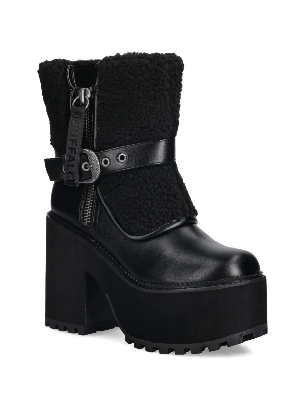 Buffalo Killah laarzen met plateauzool en gesp Zwart