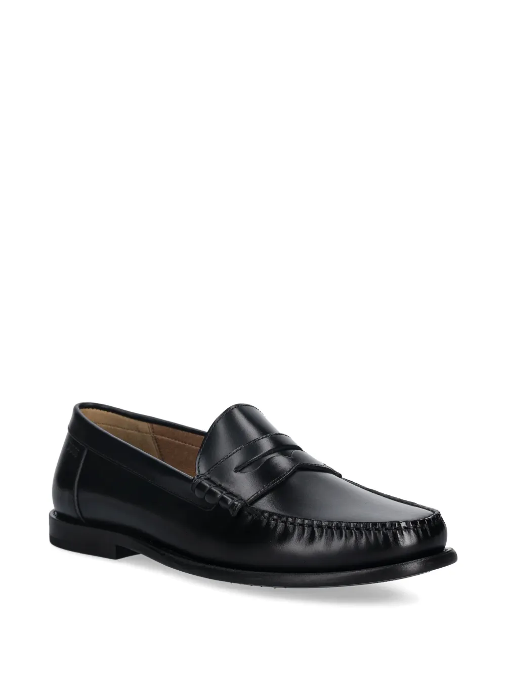 BOSS penny topstitched loafers - Zwart