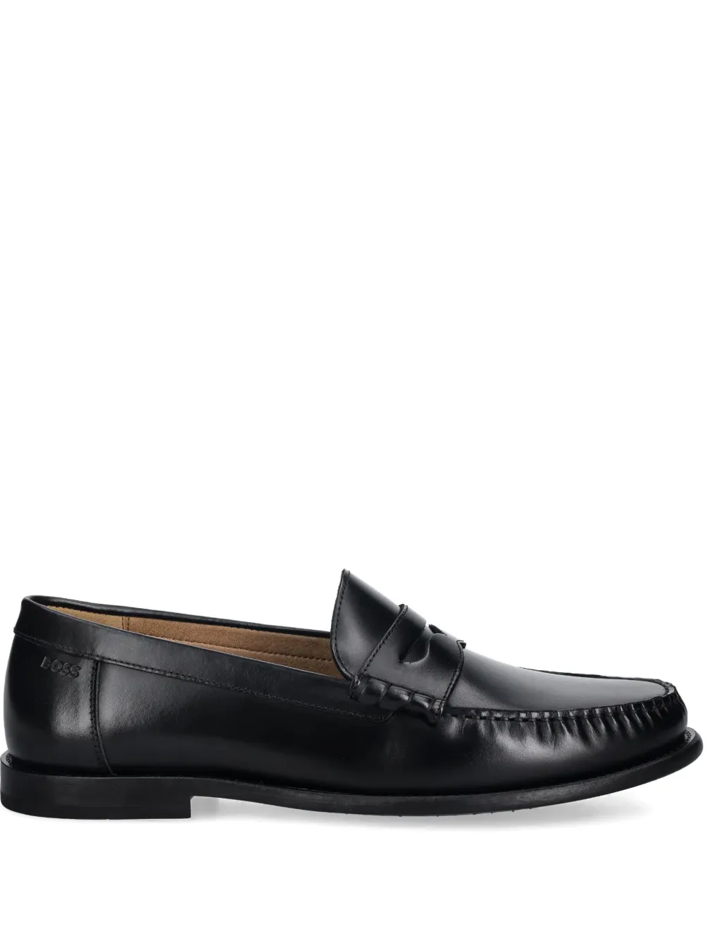 BOSS penny topstitched loafers - Nero