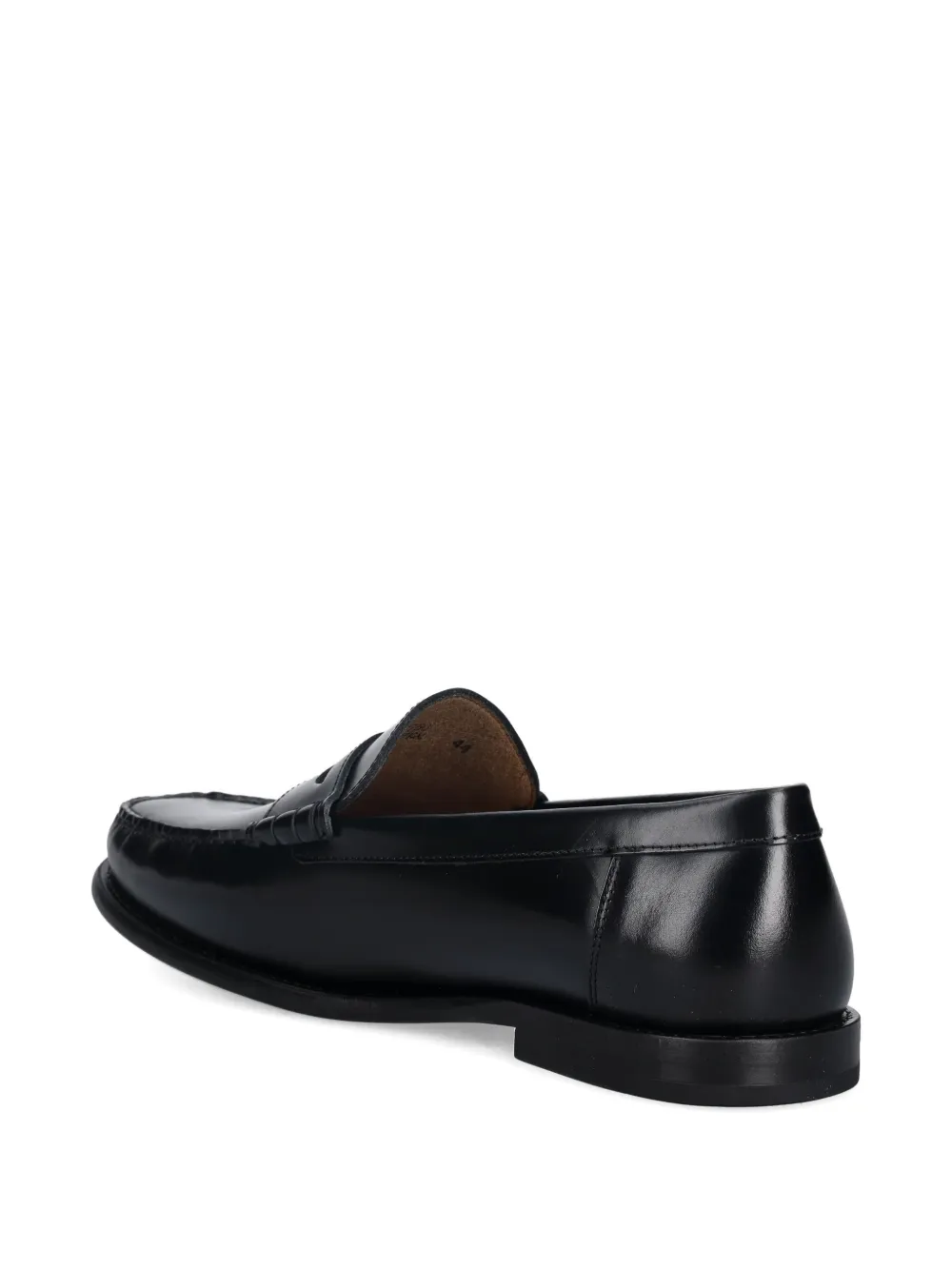 BOSS penny topstitched loafers Zwart