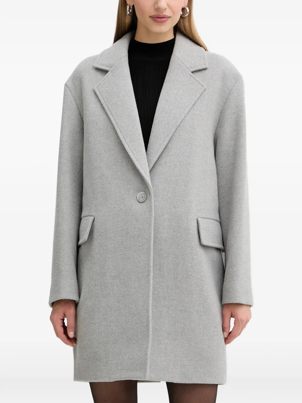 BOSS Calesara button-fastening coat - Grigio