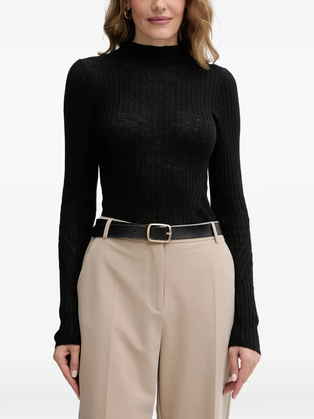 BOSS mock-neck sweater - Schwarz