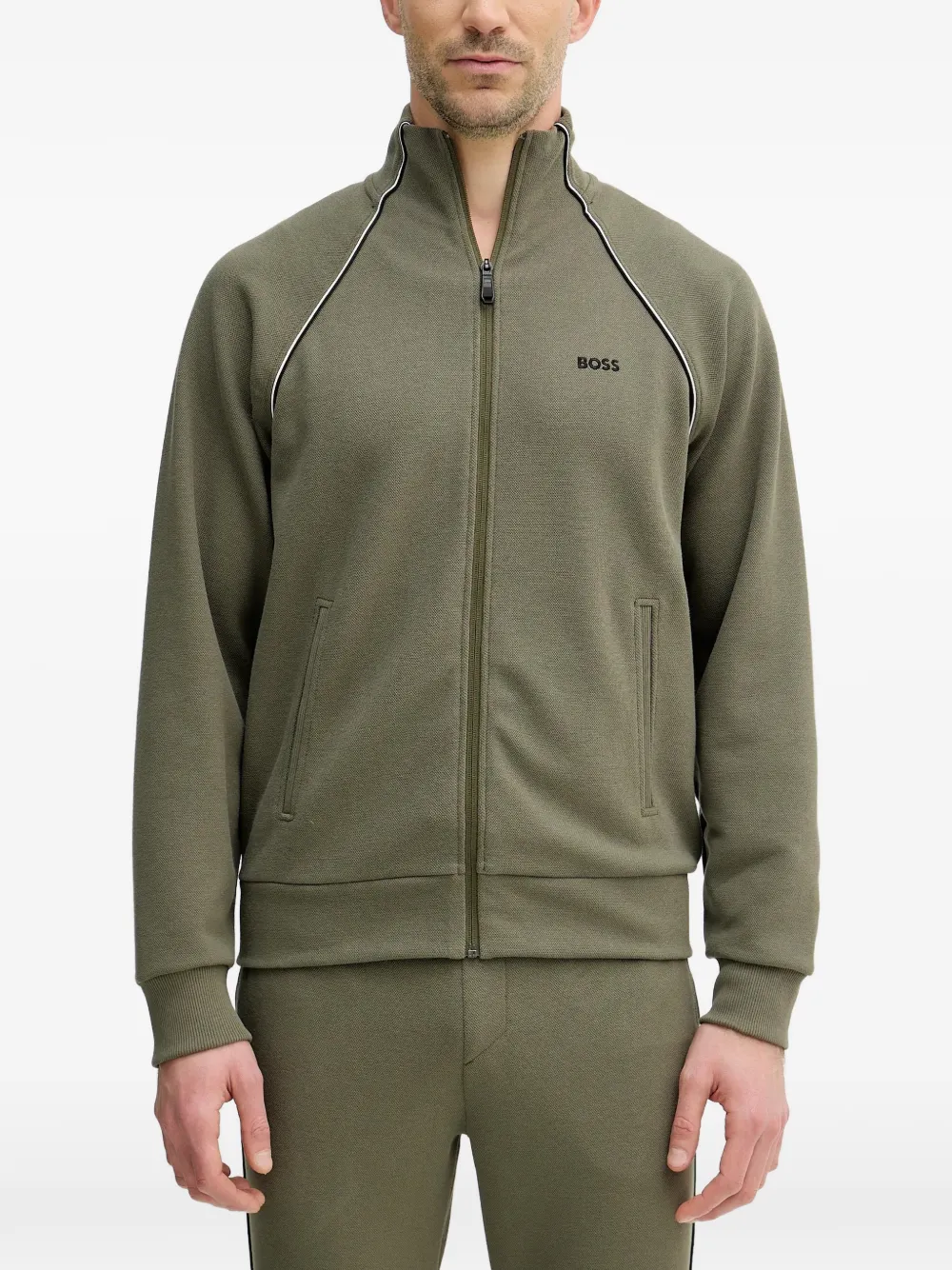 BOSS logo-embroidered tracksuit - Verde