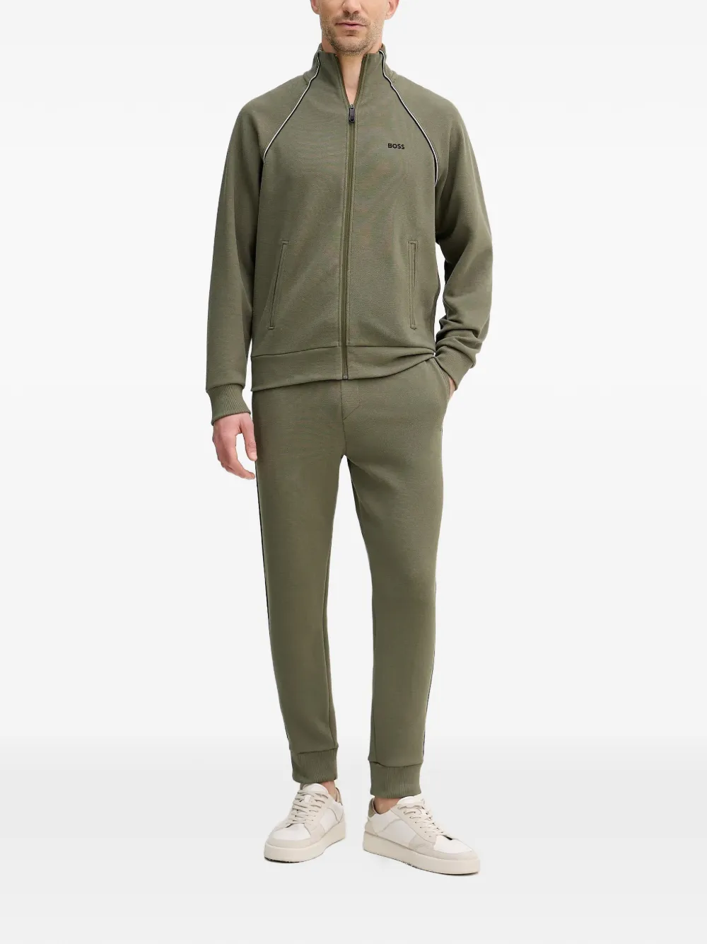 BOSS logo-embroidered tracksuit - Groen