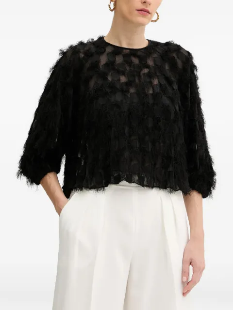 BOSS Baima feather-embellished blouse