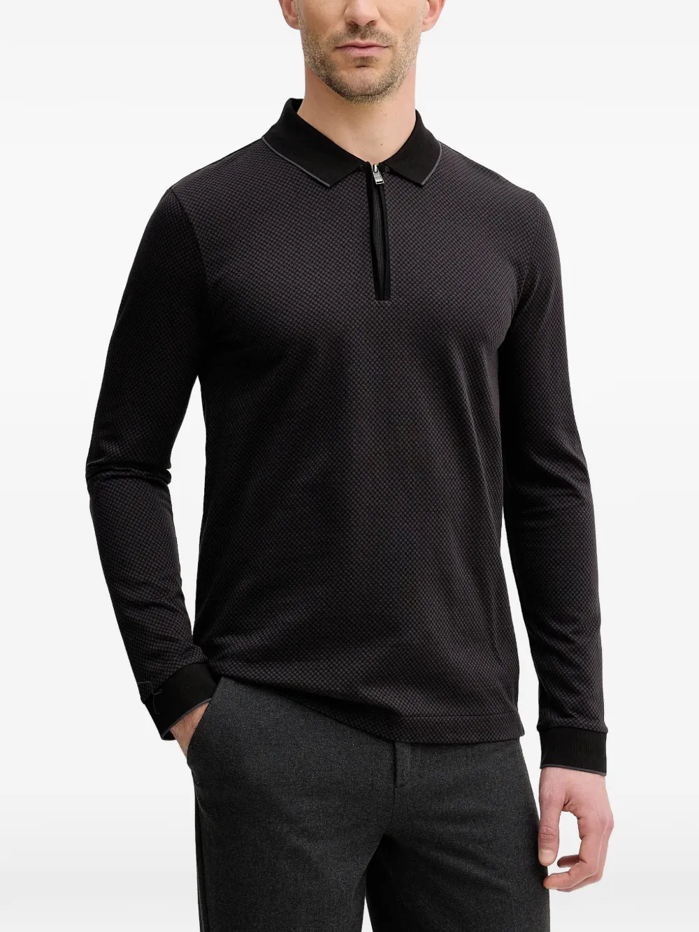 BOSS zipped polo shirt - Nero