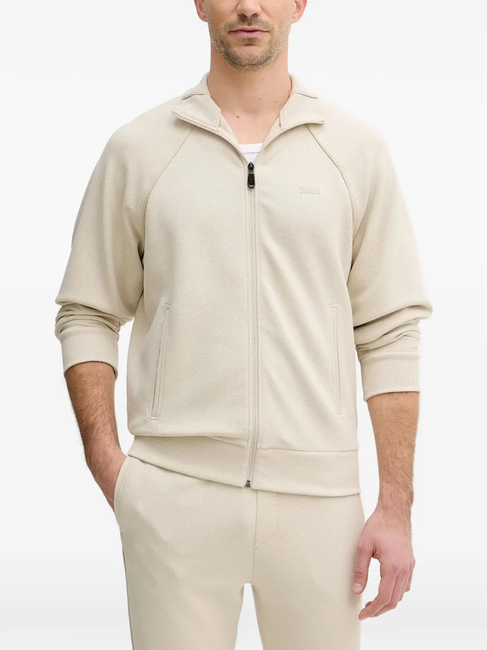 BOSS logo-embroidered tracksuit - Toni neutri