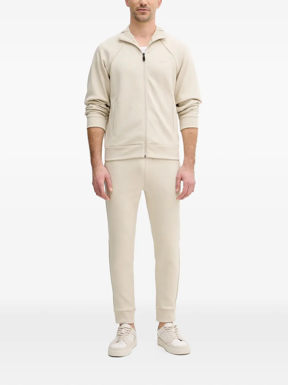 BOSS logo-embroidered tracksuit - Beige