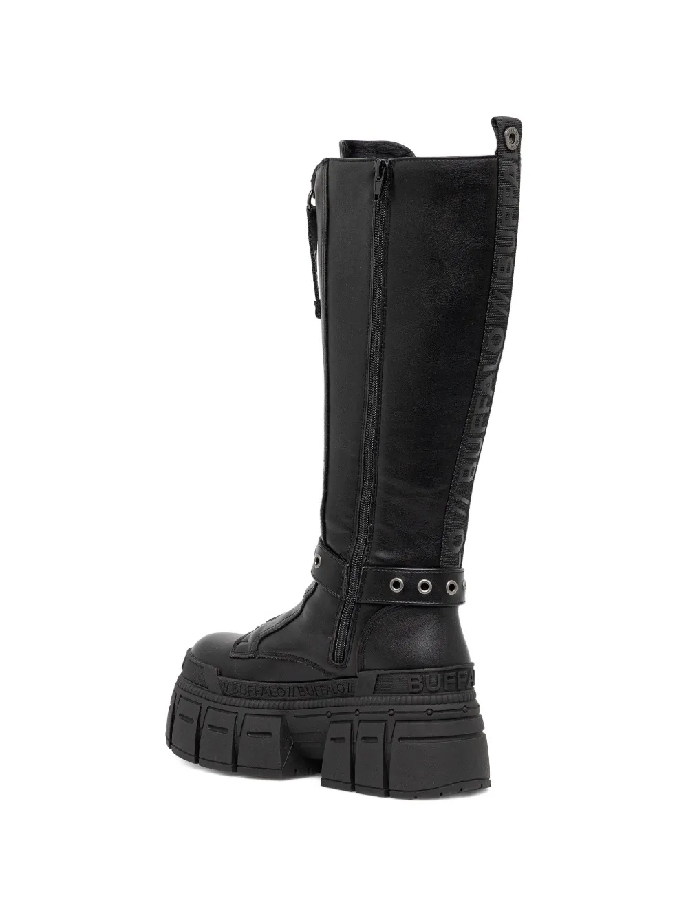 Buffalo Gospher laarzen met plateauzool Zwart
