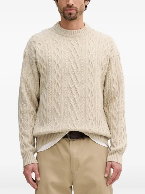 BOSS cable-knit crew-neck sweater