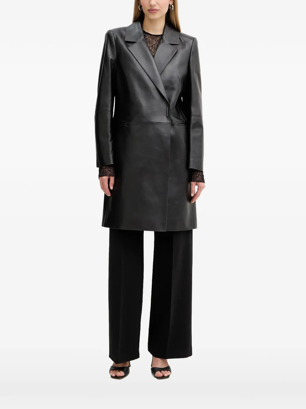 BOSS double-breasted coat - Nero