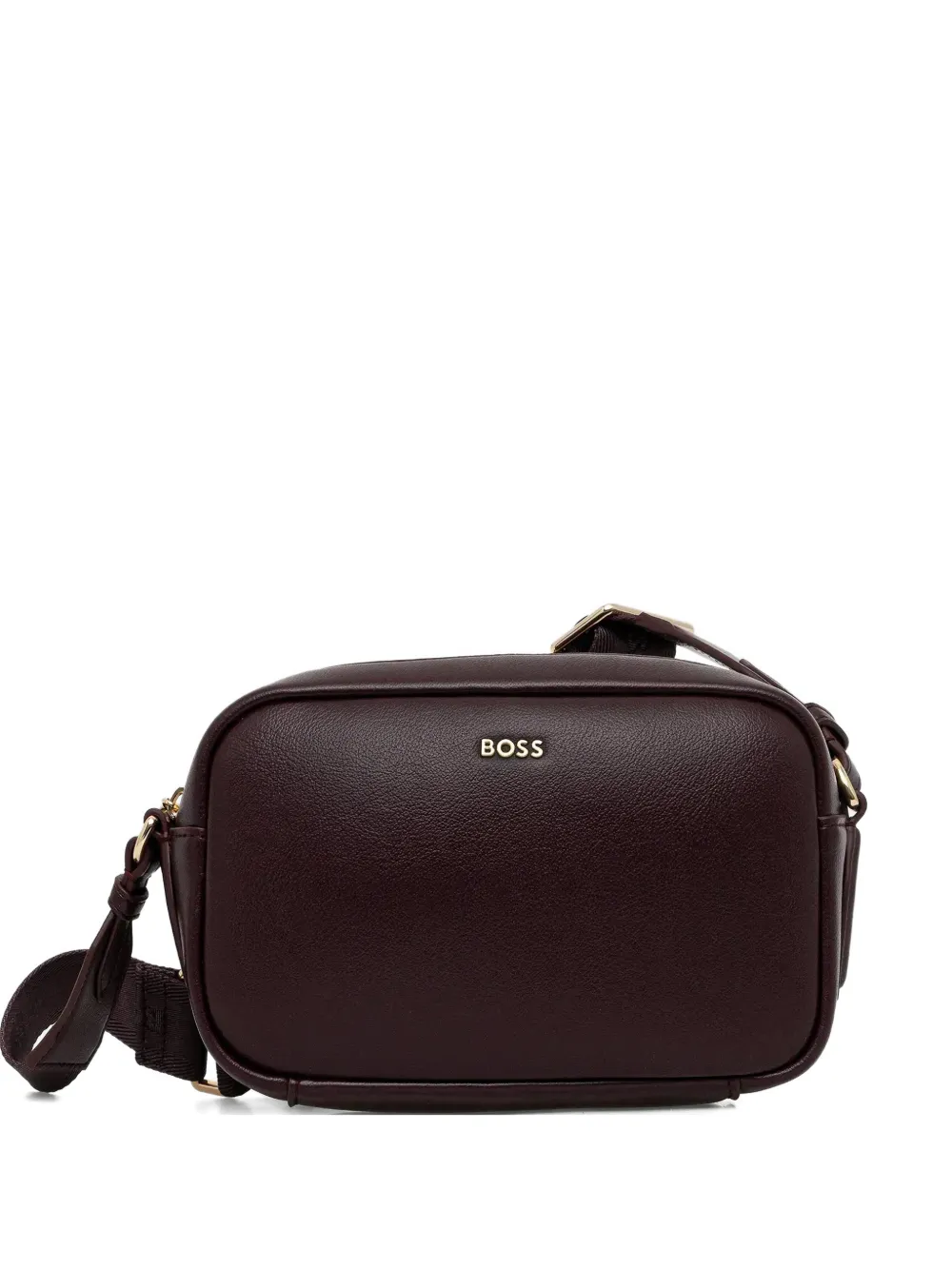 BOSS logo-plaque cross body bag - Marrone