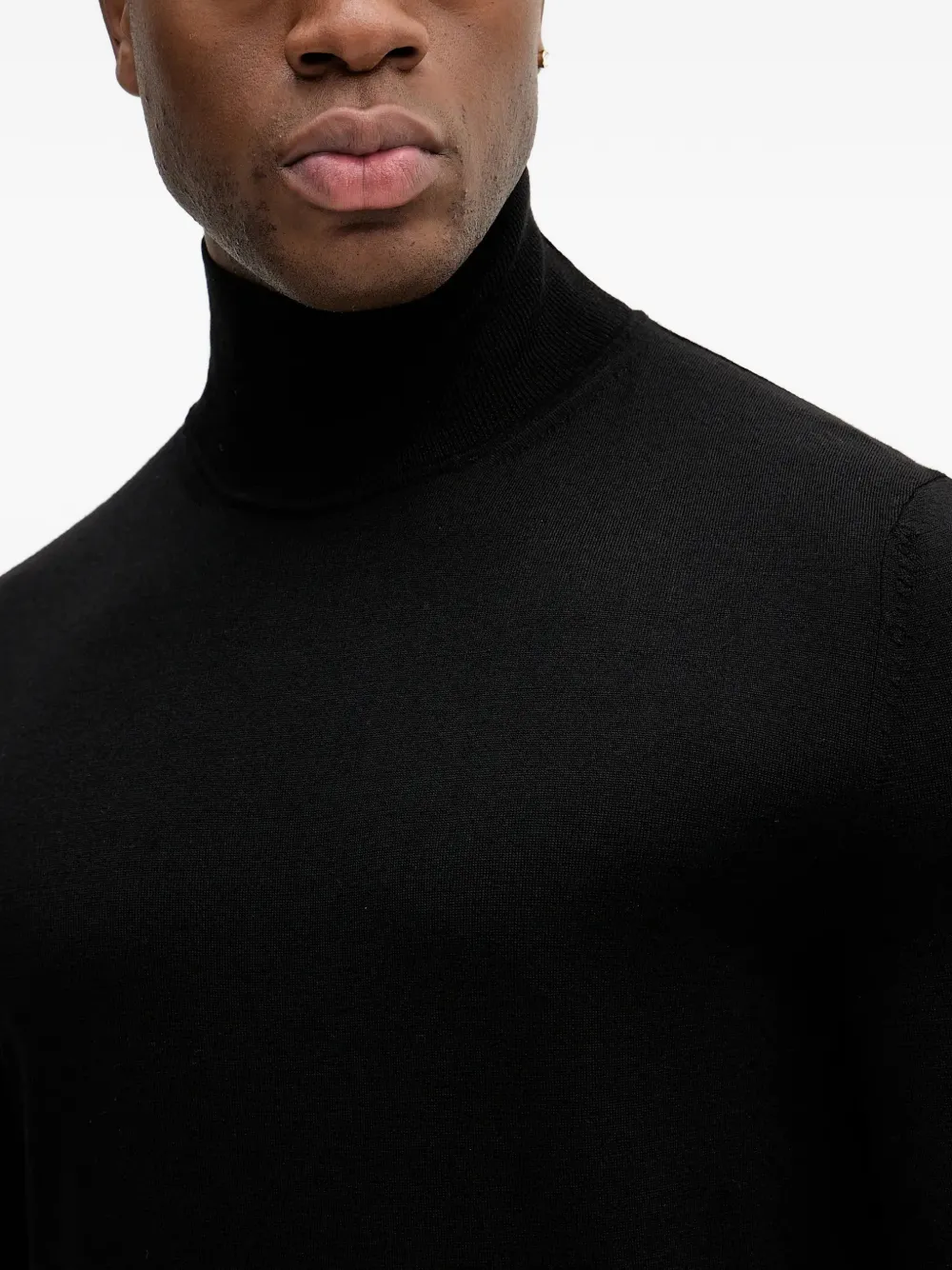 BOSS roll-neck long-sleeve sweater - Zwart