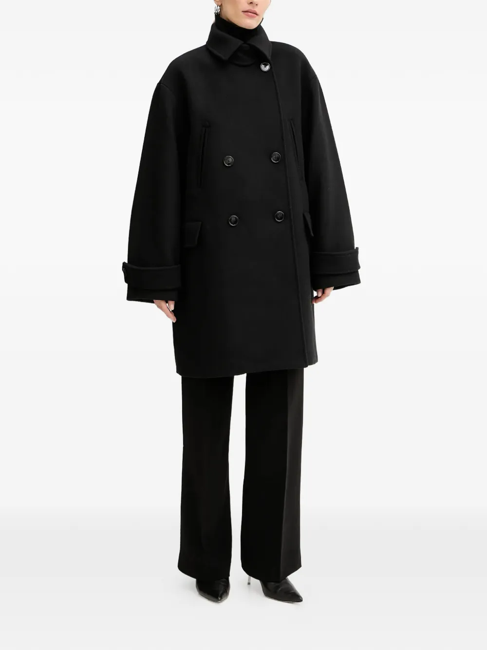 BOSS single-breasted coat - Zwart