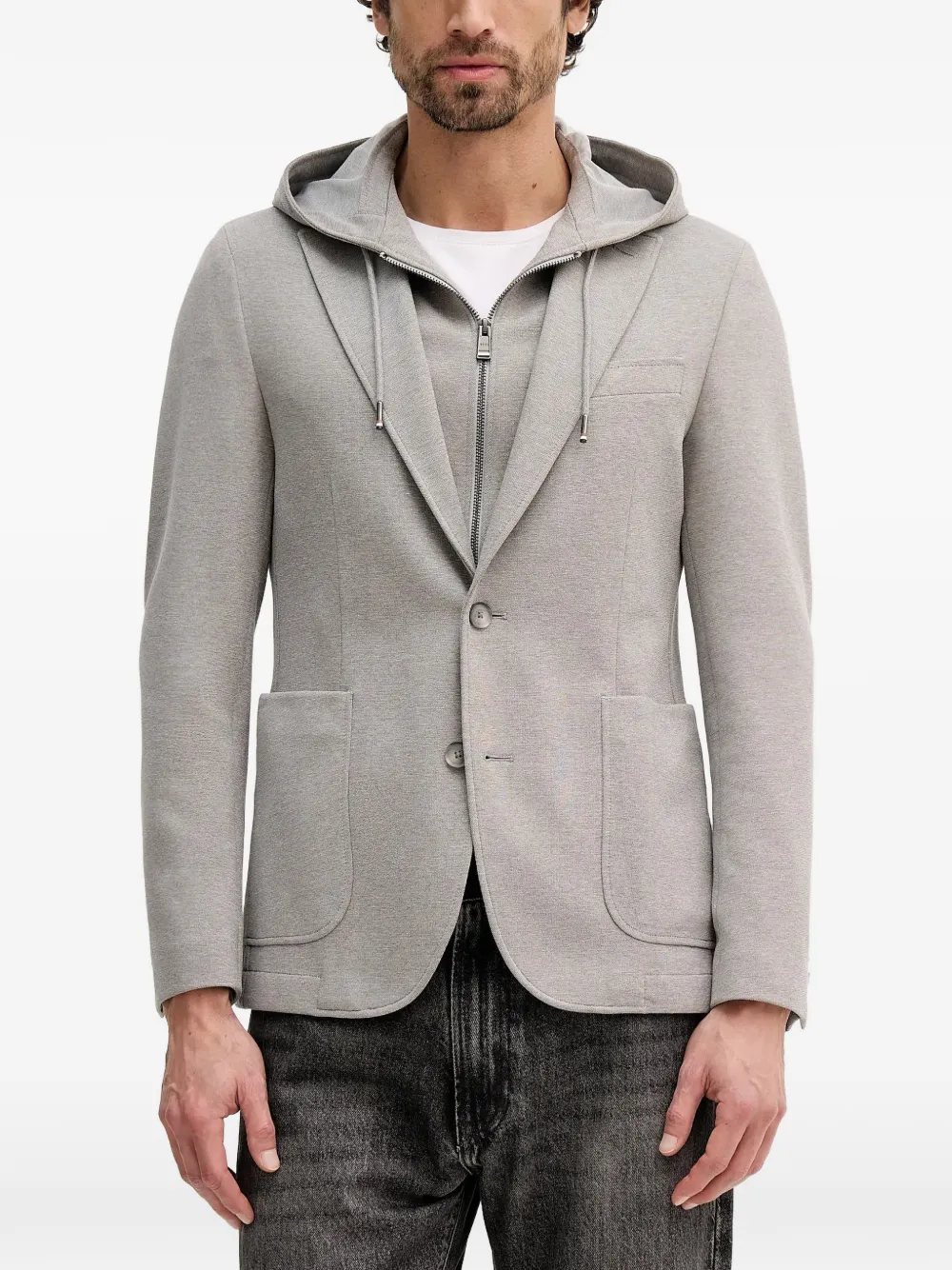 BOSS Hanry hooded blazer - Grigio