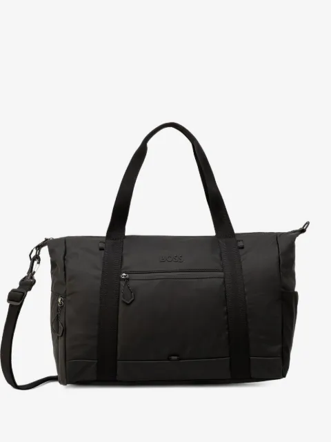 BOSS reflective-detail holdall in faux leather