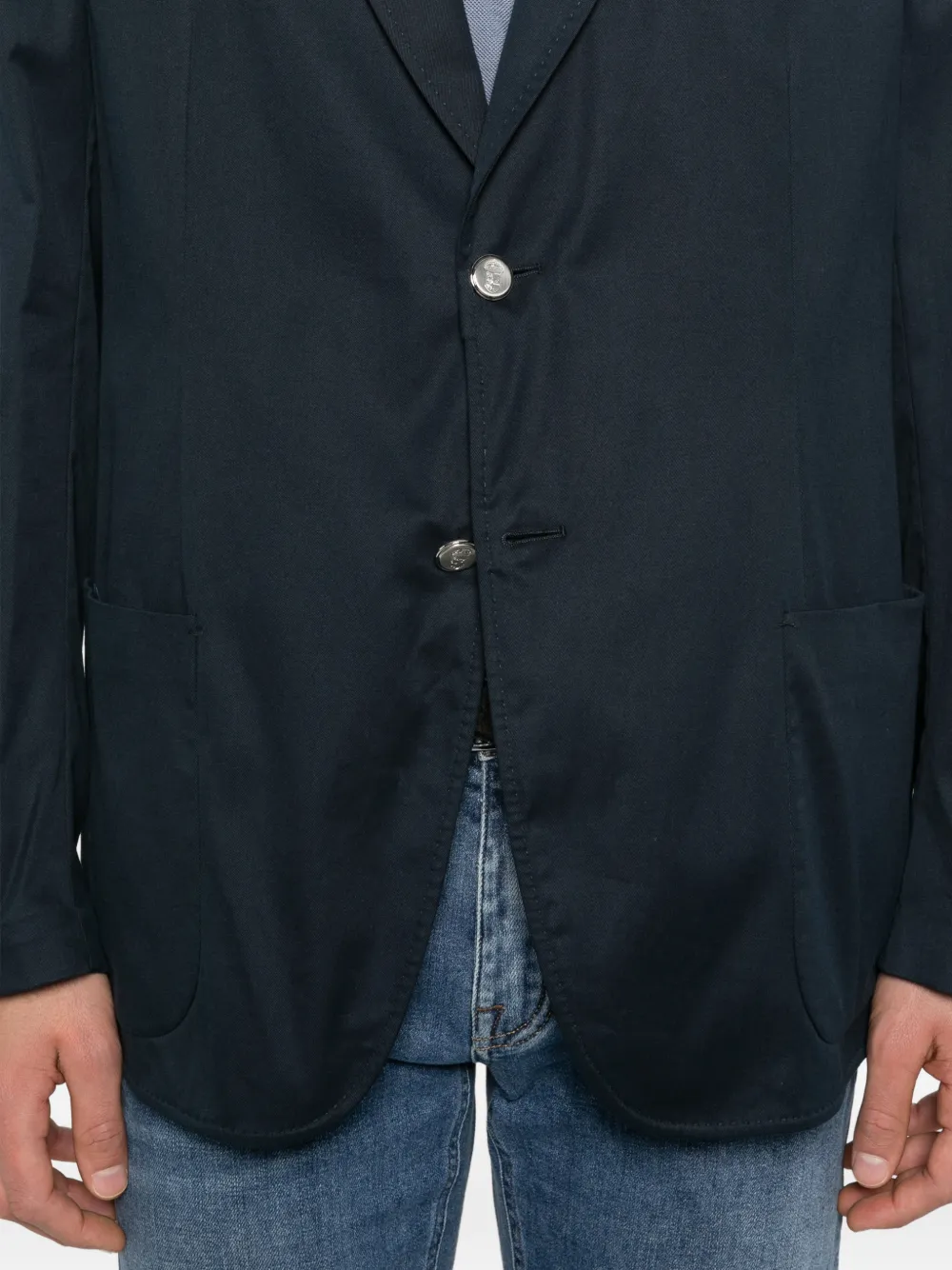 Brioni Blazer met zak en knopen Blauw