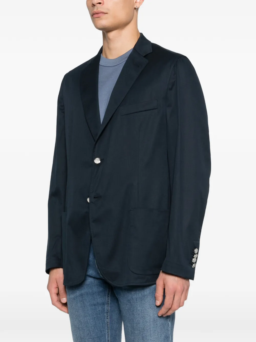 Brioni Blazer met zak en knopen Blauw