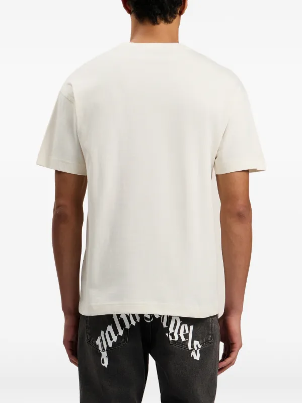 Palm Angels Spray City Milan Dripping Logo T-shirt | Neutrals