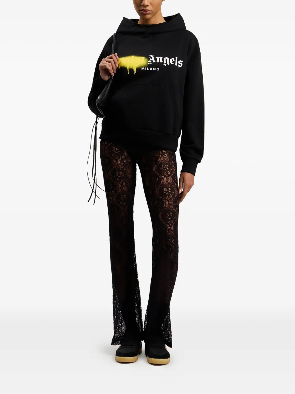 Palm Angels Spray City Milan hoodie met logo Zwart