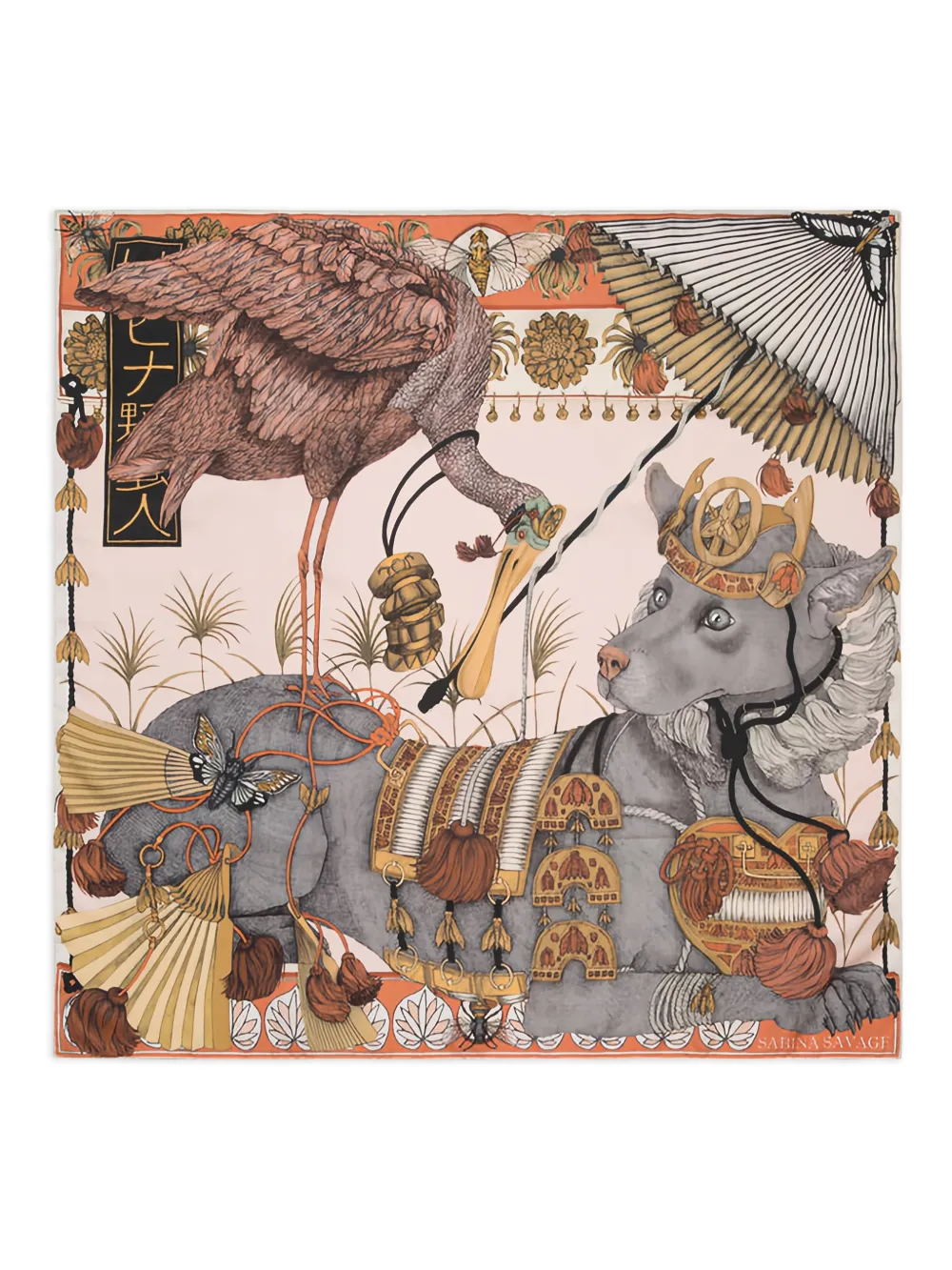 Sabina Savage graphic print scarf - Toni neutri