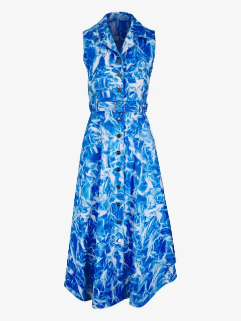 Akris belted collared midi dress