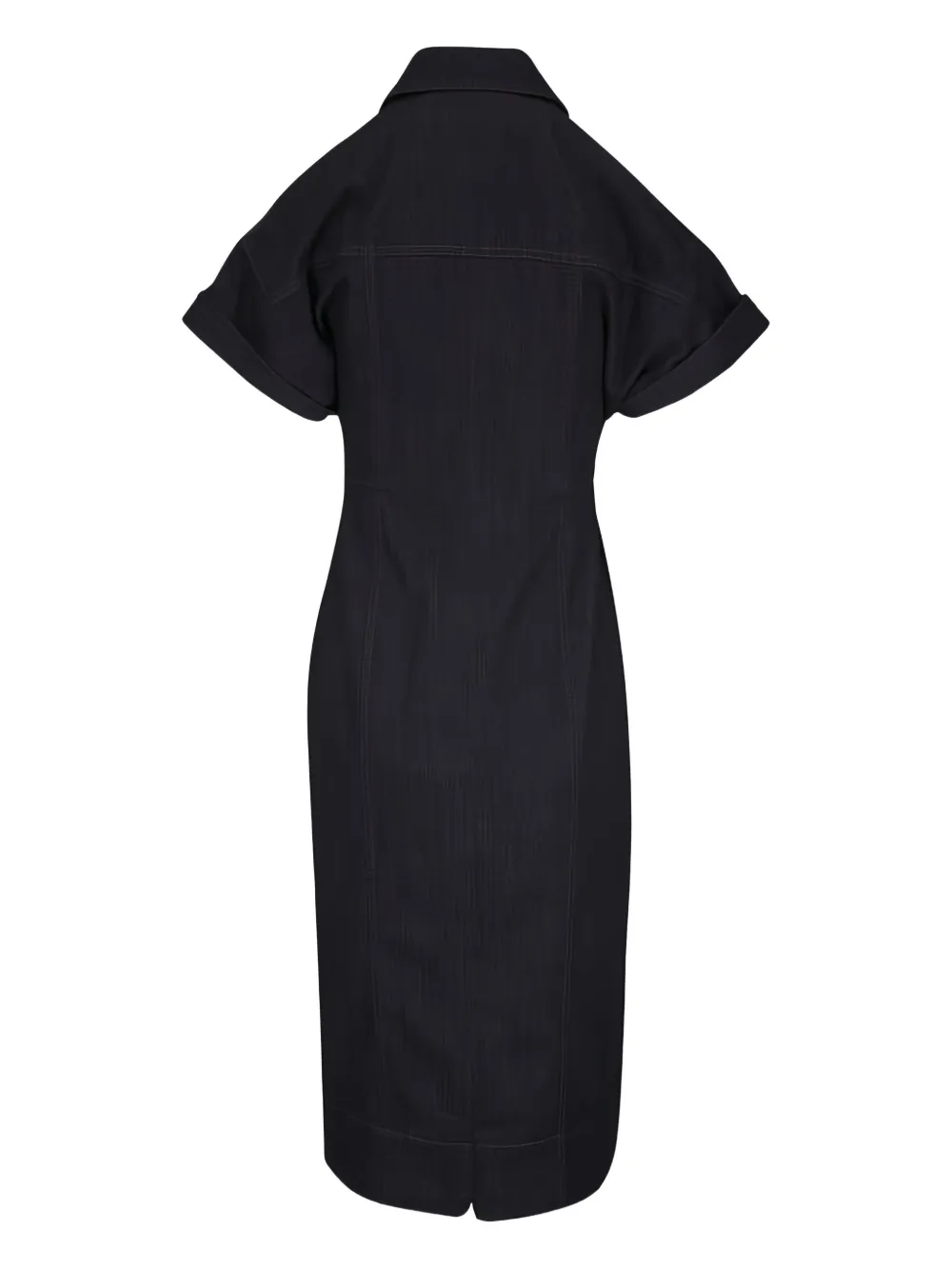 Akris Punto zip short-sleeve midi dress - Zwart