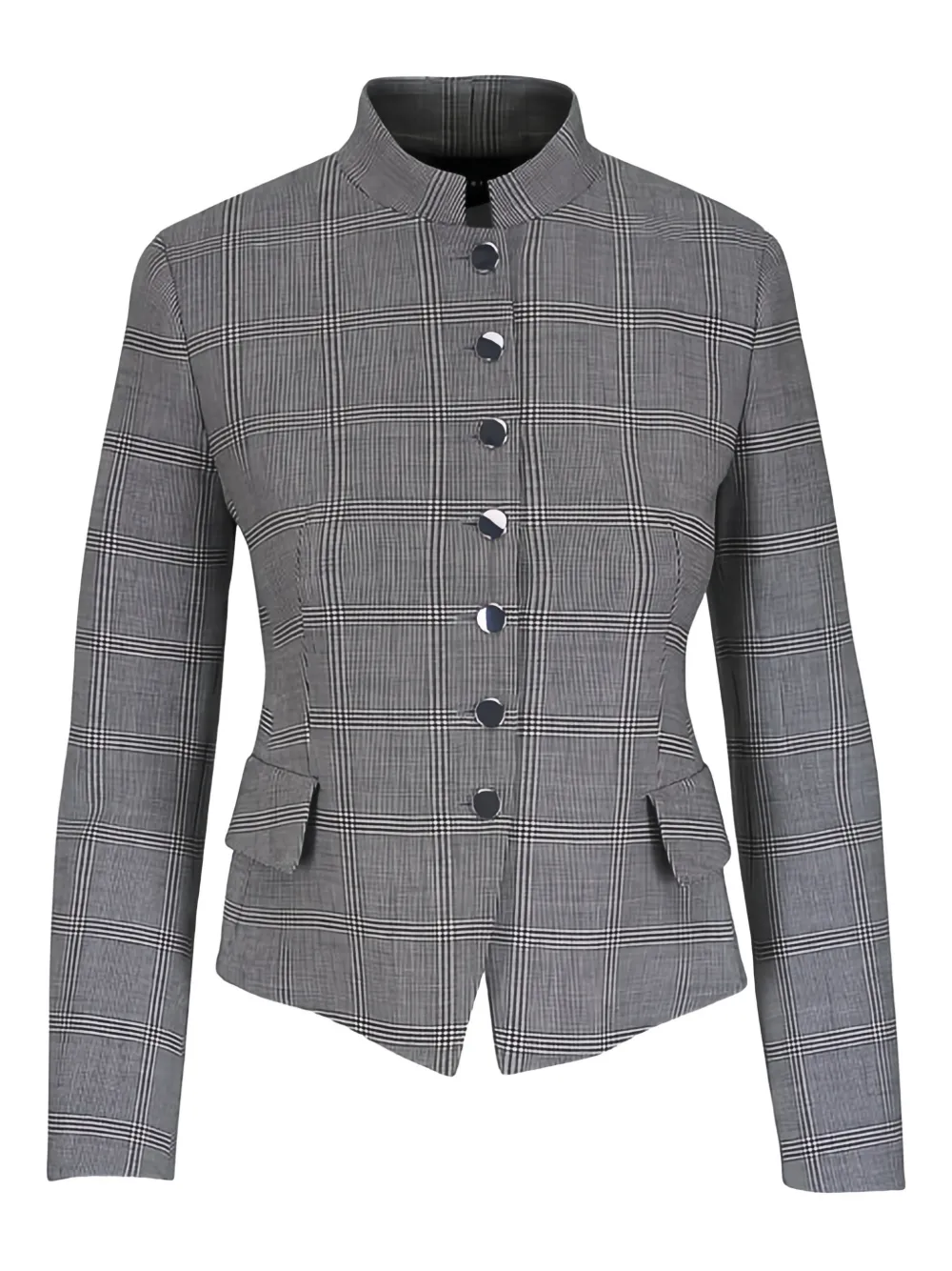 Akris Deva checked stand-collar jacket | Grey | Image 1