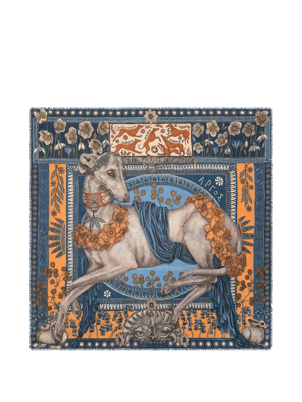 Sabina Savage illustration scarf - Blu