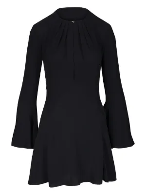 Emporio Armani ribbed-bib long-sleeved Dress | Black