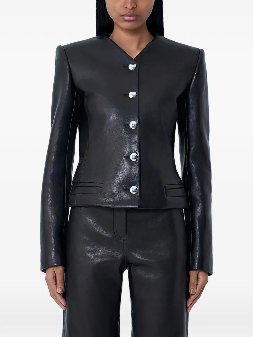 KHAITE Nara leather jacket - Nero