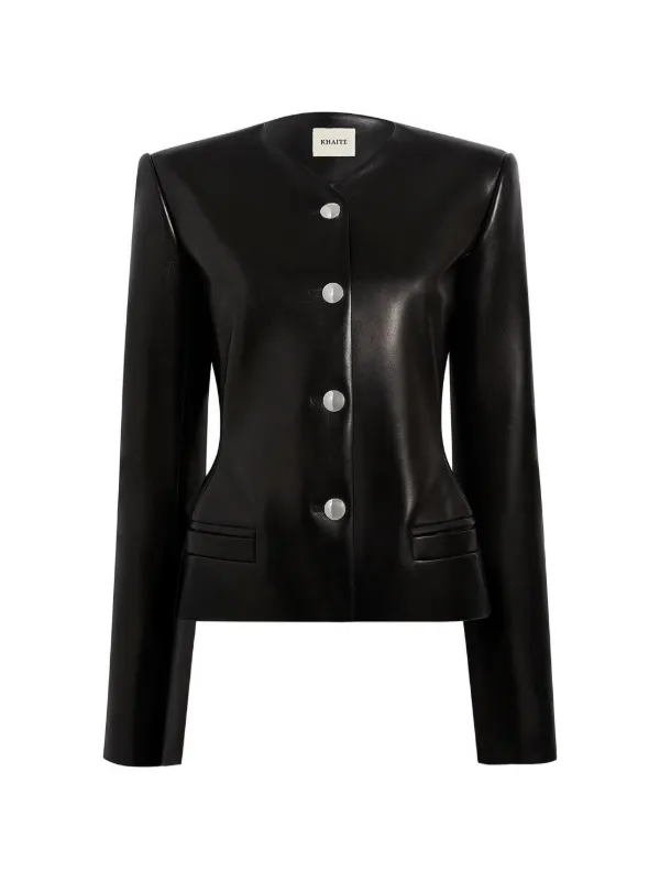 Khaite Nara Leather Jacket in Black