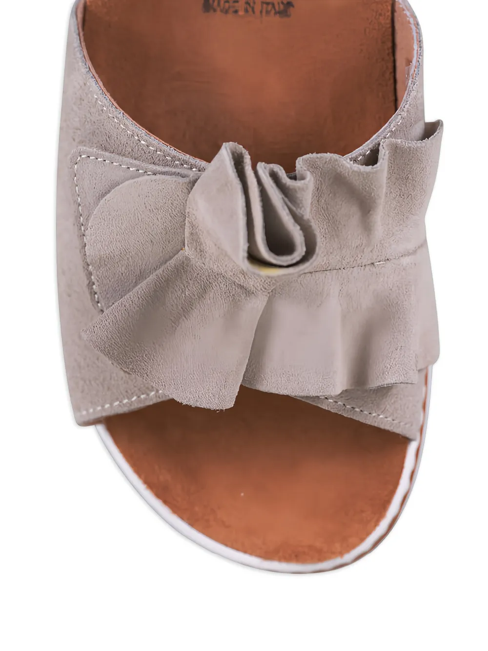 Ron White Frani suède sandalen met ruches Beige
