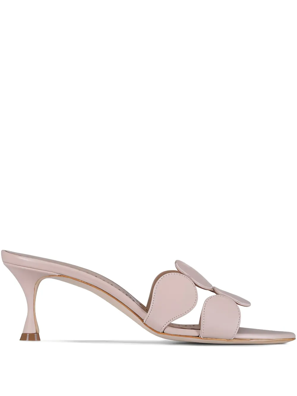 Manolo Blahnik Haribalmu leren sandalen Beige