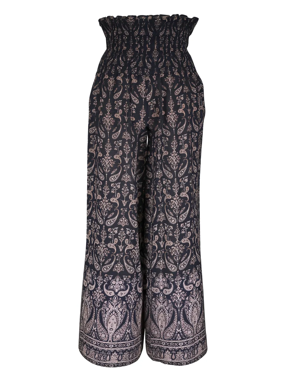 Veronica Beard shirred paisley trousers - Zwart