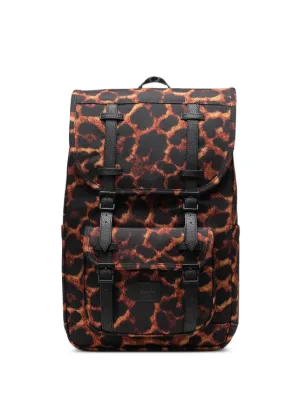 Herschel Supply Company Kids Leopard Print Backpack in Brown and Black HERSCHEL SUPPLY SETTLEMENT MID 17L (LEOPARD) CANVAS BACKPACK  main image 4