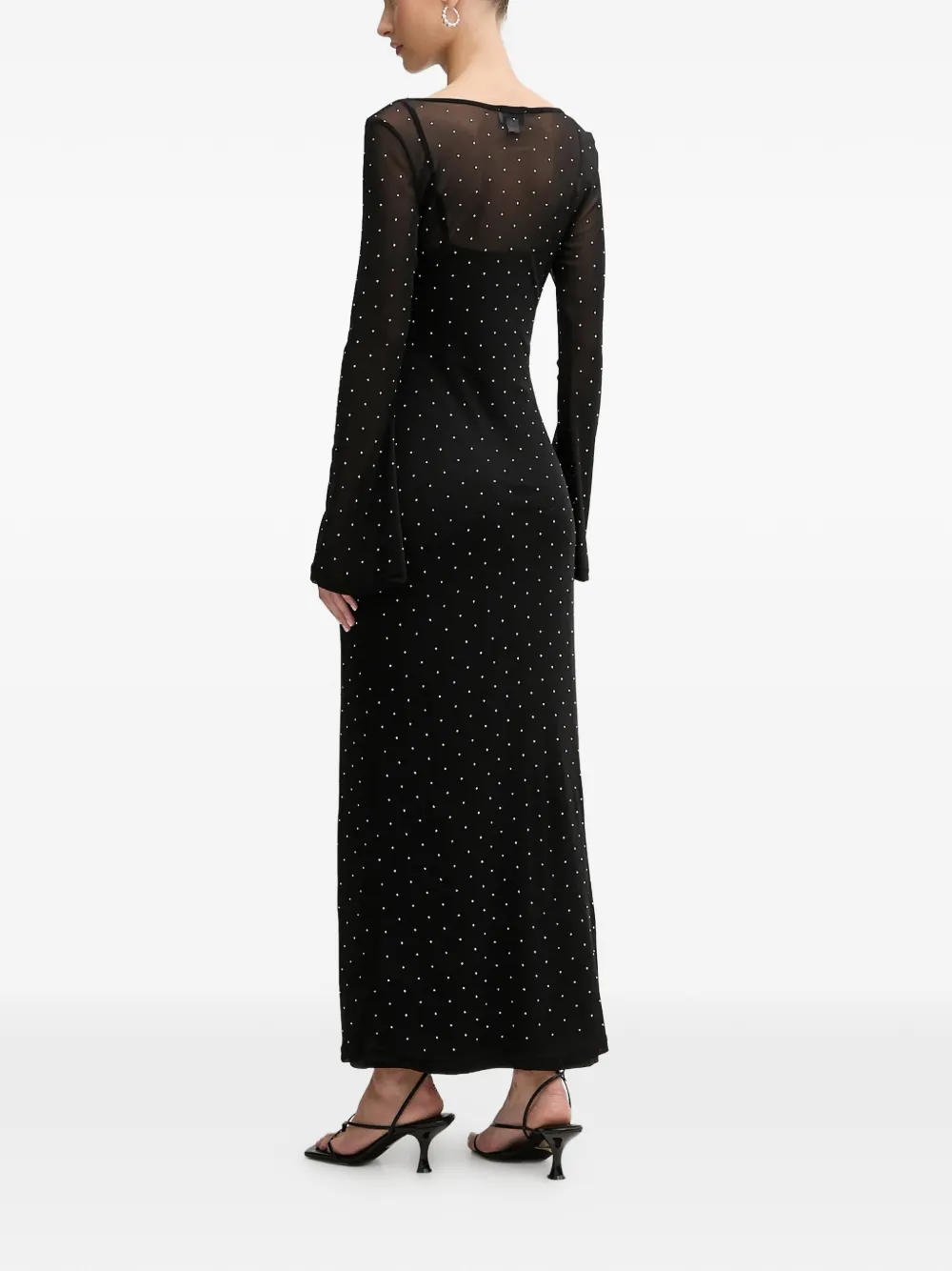 NEVER FULLY DRESSED bell-sleeve maxi dress - Zwart