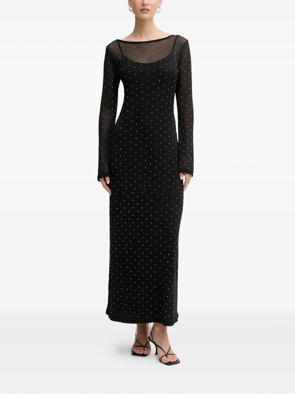 NEVER FULLY DRESSED bell-sleeve maxi dress - Nero
