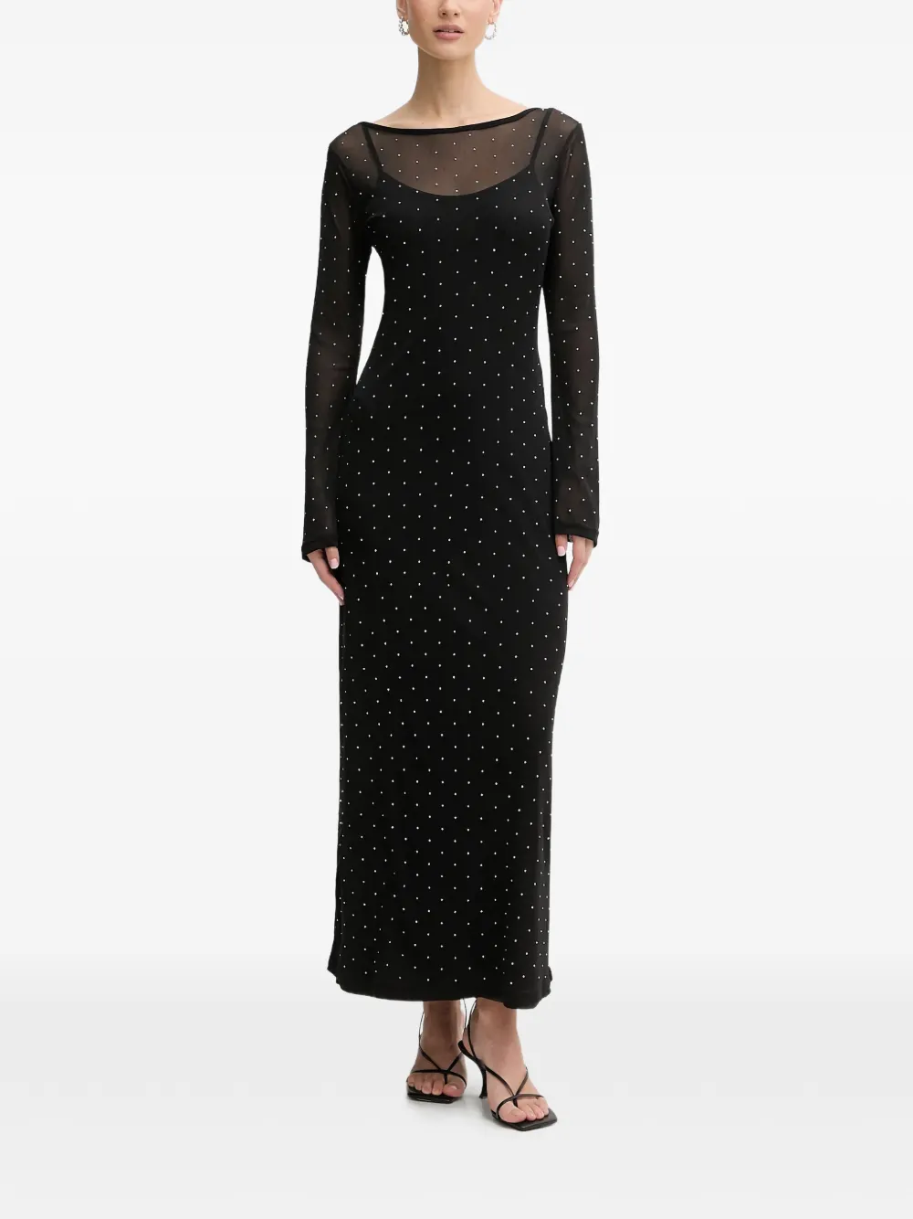 NEVER FULLY DRESSED bell-sleeve maxi dress - Nero