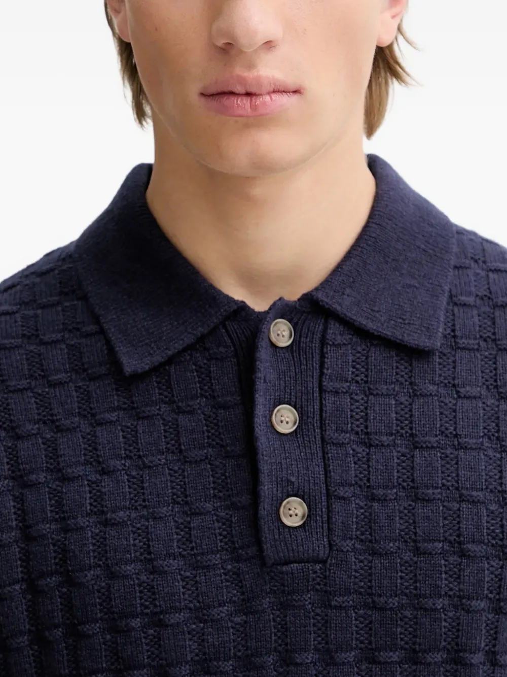 Les Deux Gustav trui met polokraag Blauw